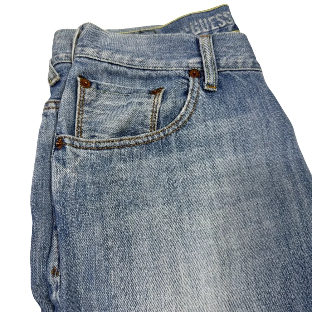 Vintage Guess Jeans‎ Mens 31 Straight Leg Light Wash Y2K Marciano Denim